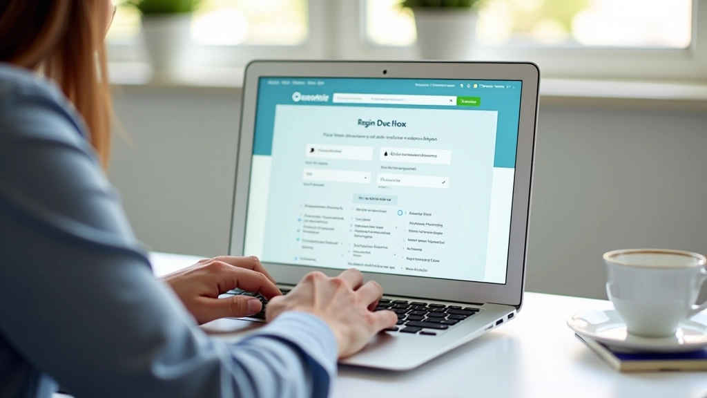 Persona utilizando laptop para consultar beneficios fiscales en la web de la administración tributaria